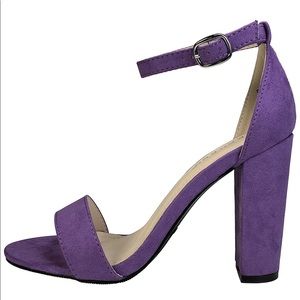 deep purple block heels